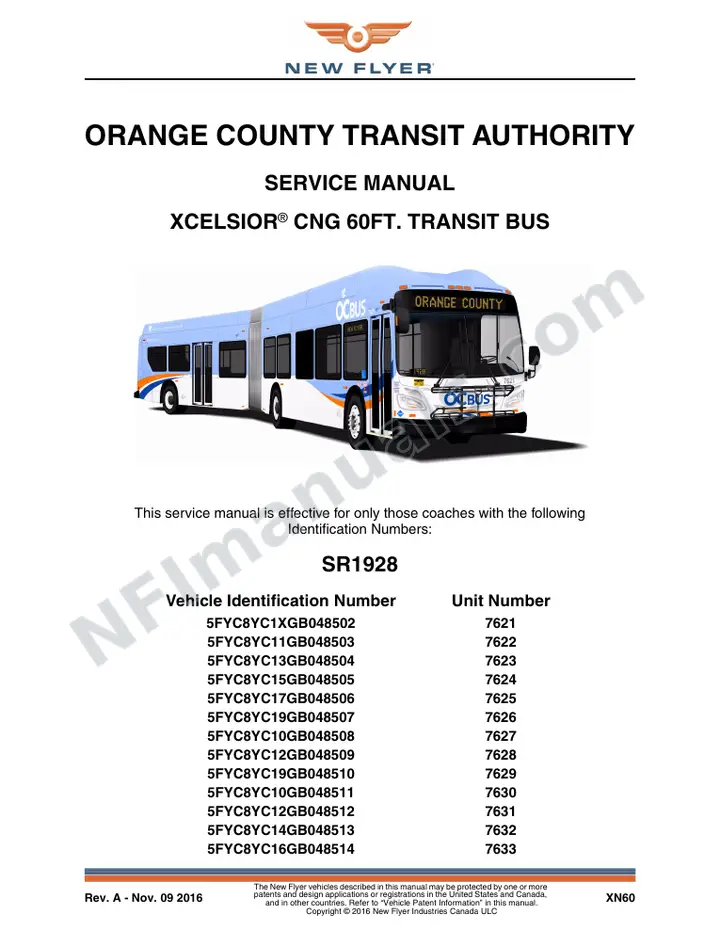 SR1928 Service Manual, Orange County Transit Authority first-page preview