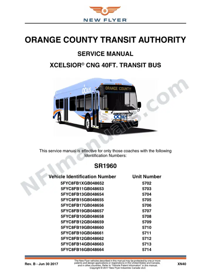 SR1960/1985 Service Manual, Orange County Transit Authority first-page preview