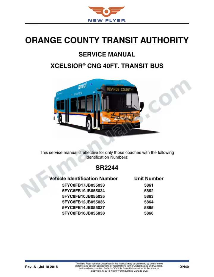 SR2244 Service Manual, Orange County Transit Authority first-page preview