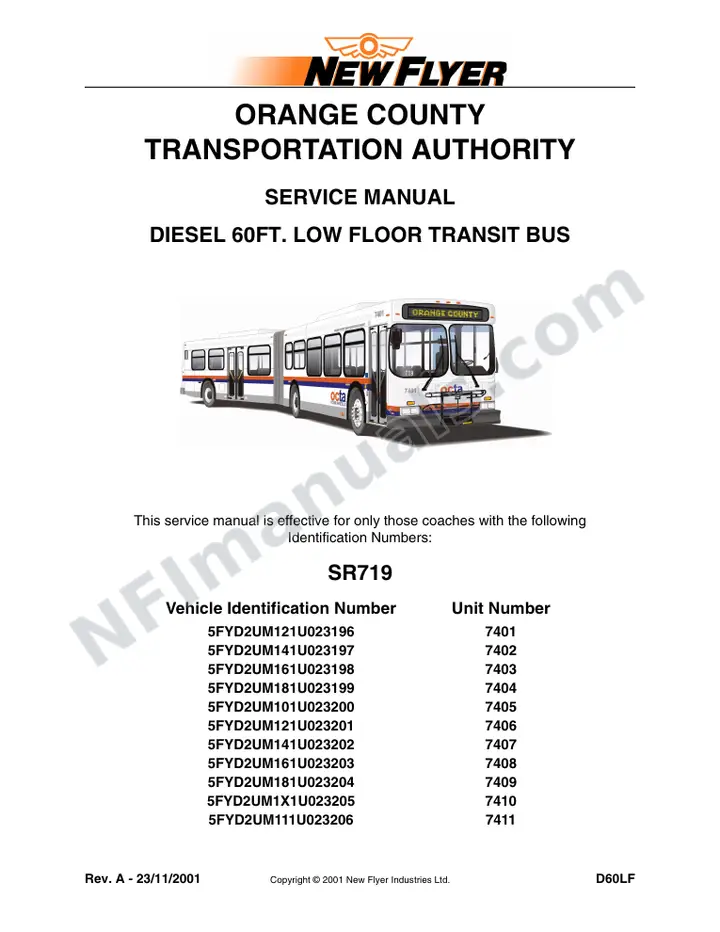 SR719 Service Manual, Orange County Transportation Authority first-page preview