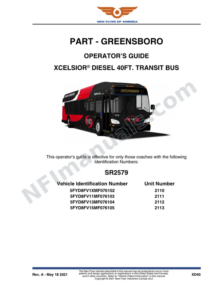 SR2579 Operator's Guide, PART - Greensboro first-page preview