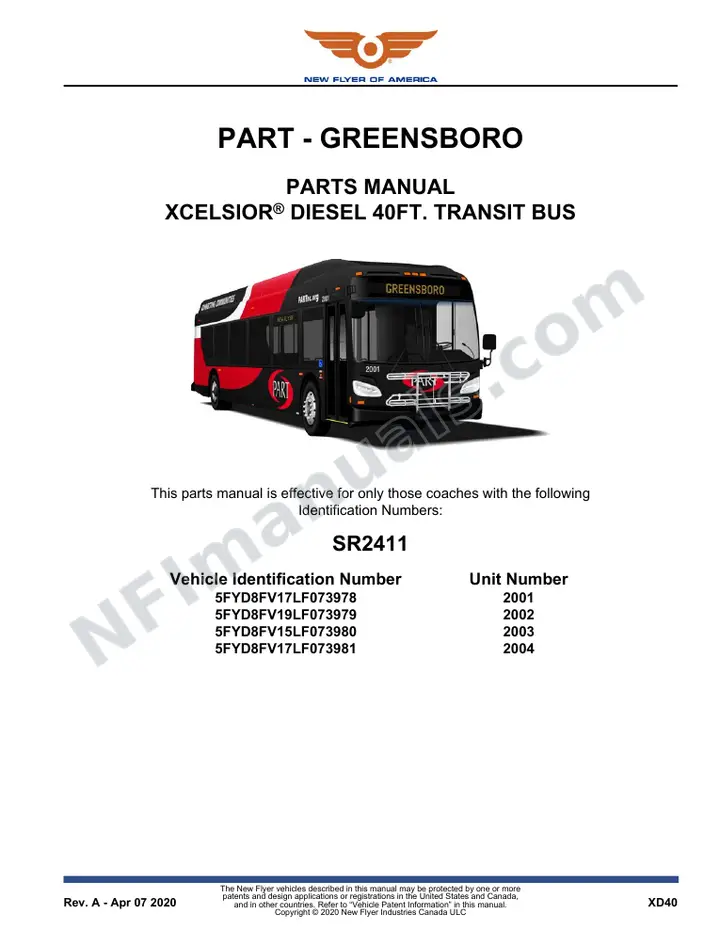 SR2411 Parts Manual, PART - Greensboro first-page preview