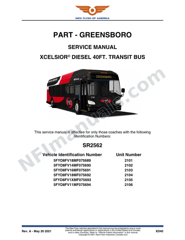 SR2562 Service Manual, PART - Greensboro first-page preview