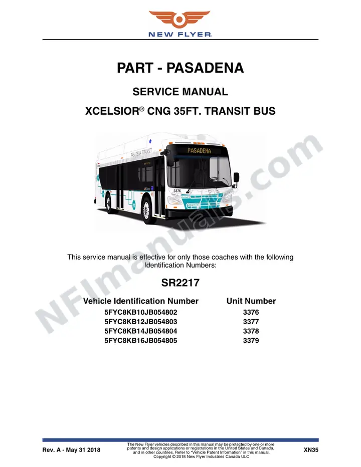 SR2217 Service Manual, PART - Pasadena first-page preview