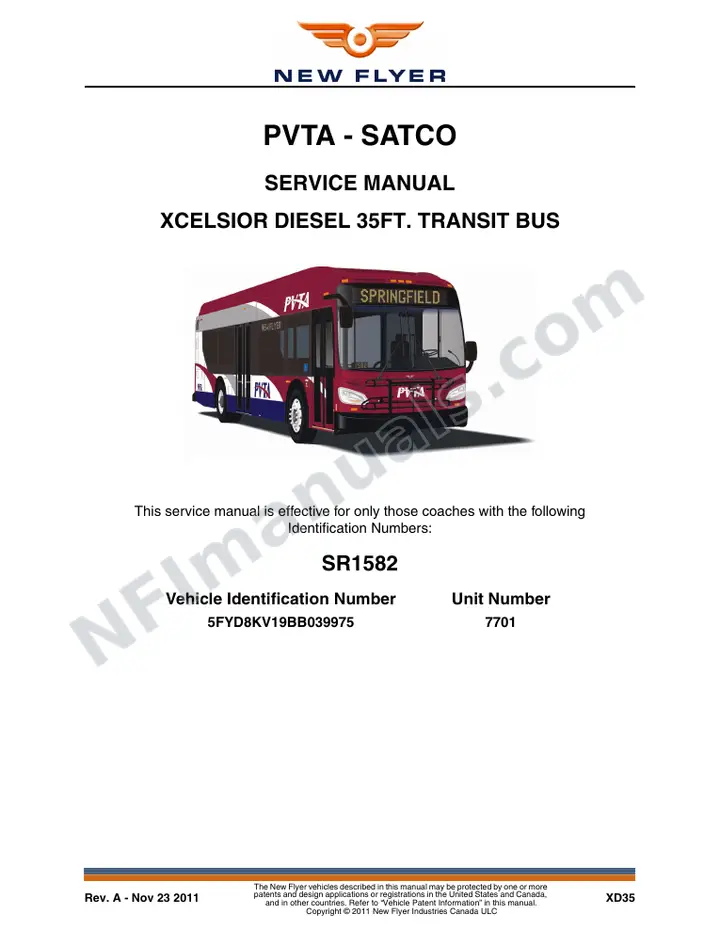 SR1582 Service Manual, PVTA - SATCO first-page preview