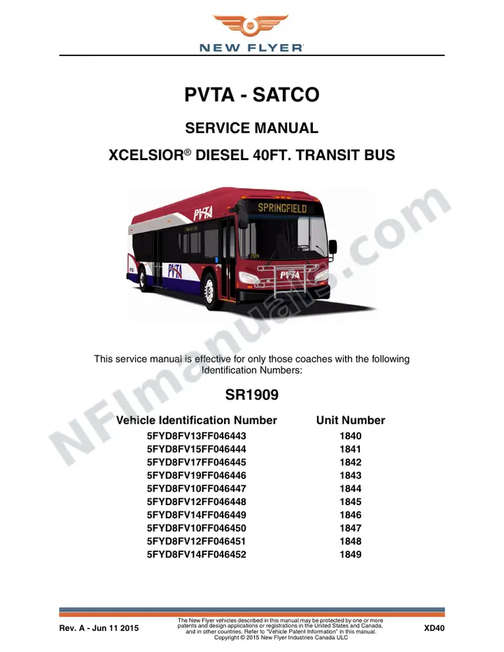 SR1909 Service Manual, PVTA - SATCO first-page preview