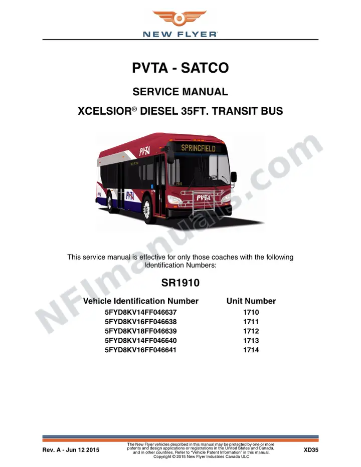 SR1910 Service Manual, PVTA - SATCO first-page preview