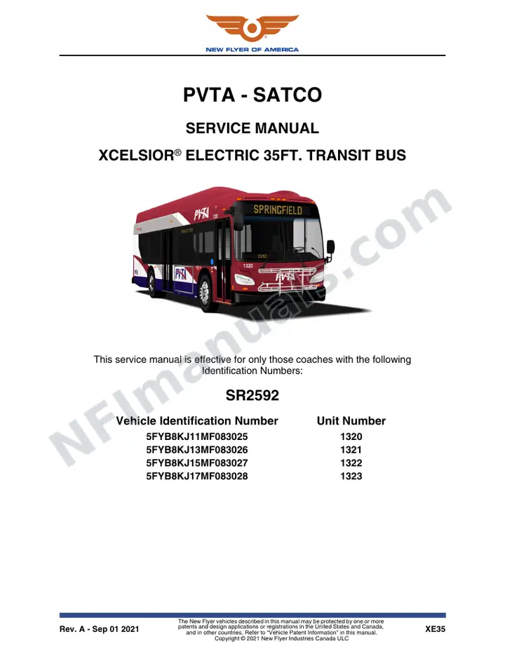 SR2592 Service Manual, PVTA - Satco first-page preview