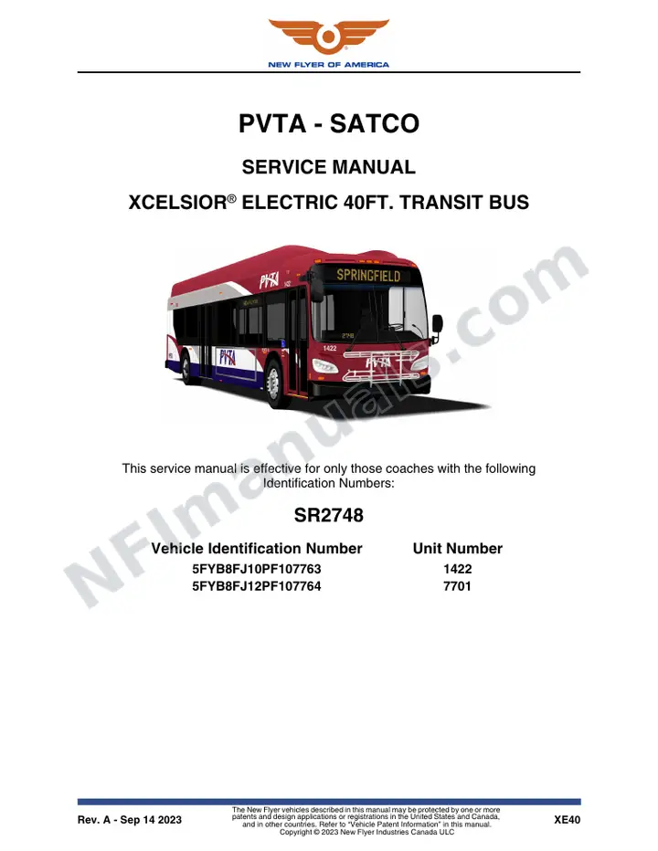 SR2748 Service Manual, PVTA - SATCO first-page preview