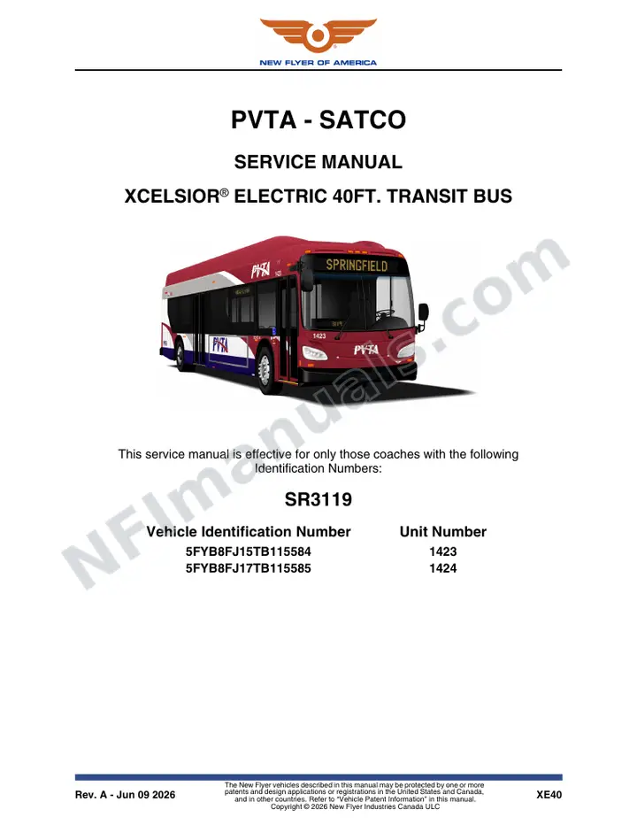 SR3119 Service Manual, PVTA - SATCO first-page preview