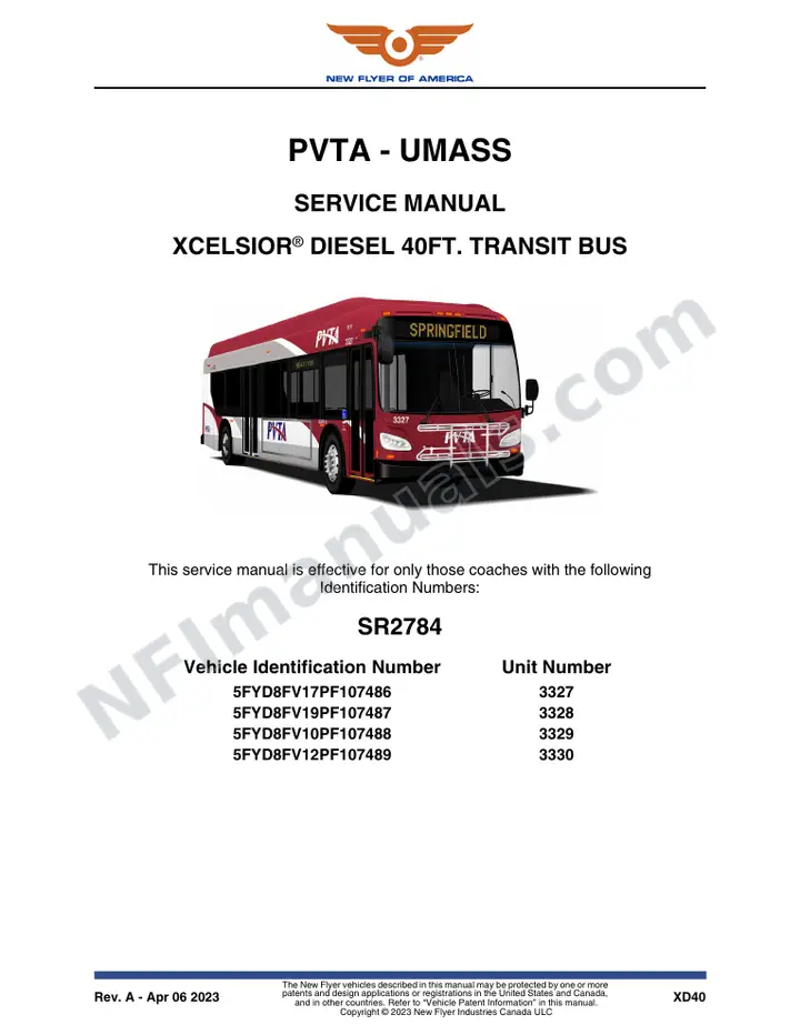 SR2784 Service Manual, PVTA - UMASS first-page preview