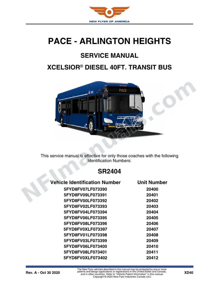 SR2404 SR2507 Service Manual, Pace - Arlington Heights first-page preview