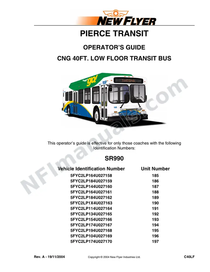 SR990 Operator's Guide, Pierce Transi first-page preview