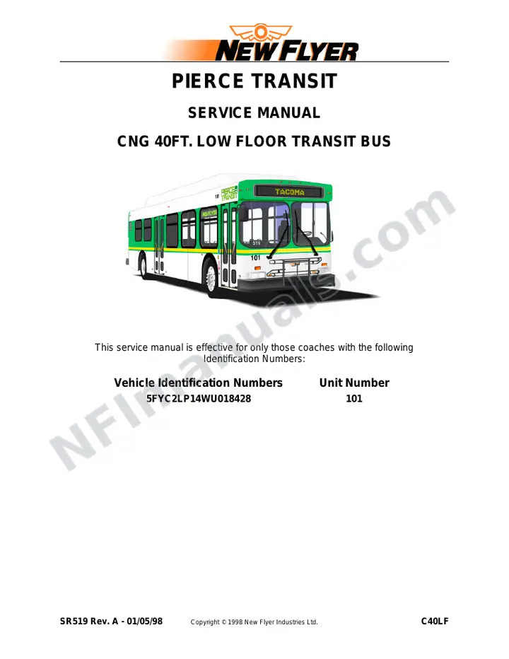 SR519 Service Manual, Pierce Transit first-page preview