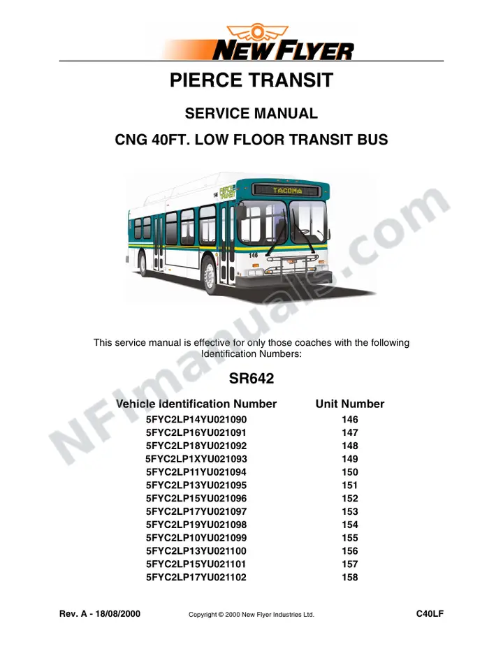 SR642 Service Manual, Pierce Transit first-page preview