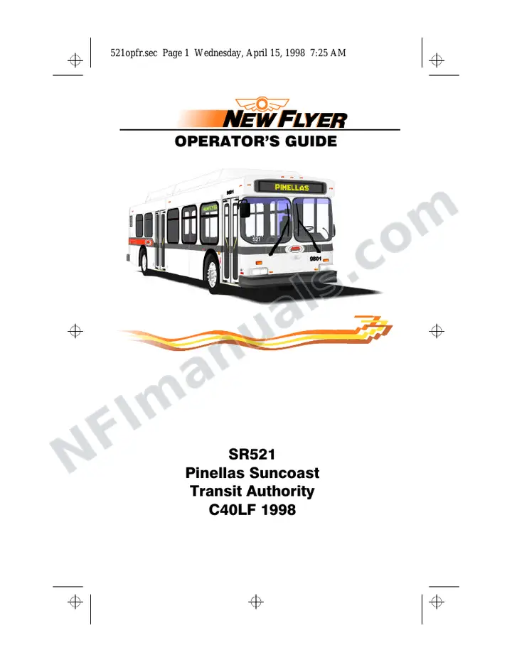 New Flyer C40LF Manual Package - Pinellas Suncoast Transit Authority included manual preview