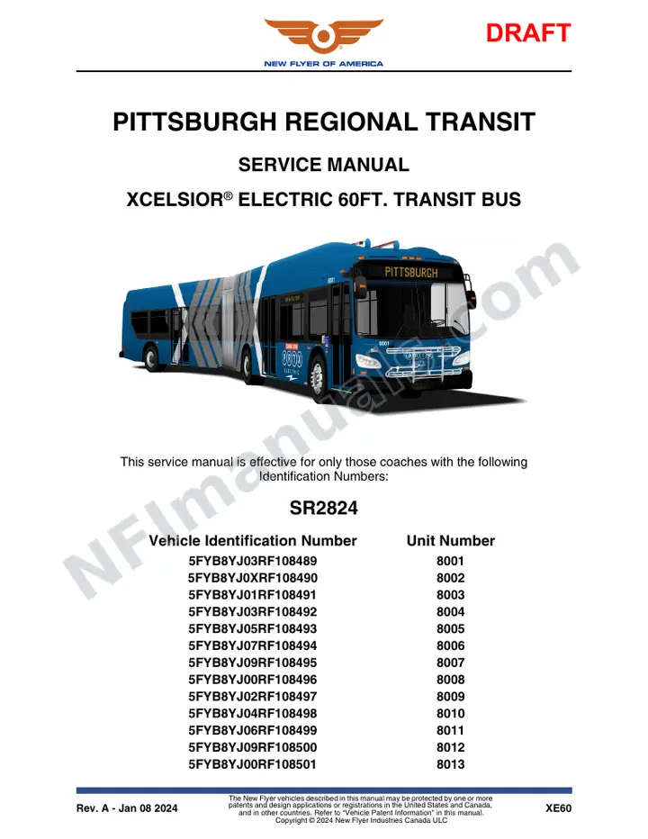 SR2824 Service Manual, Pittsburgh Regional Transit first-page preview