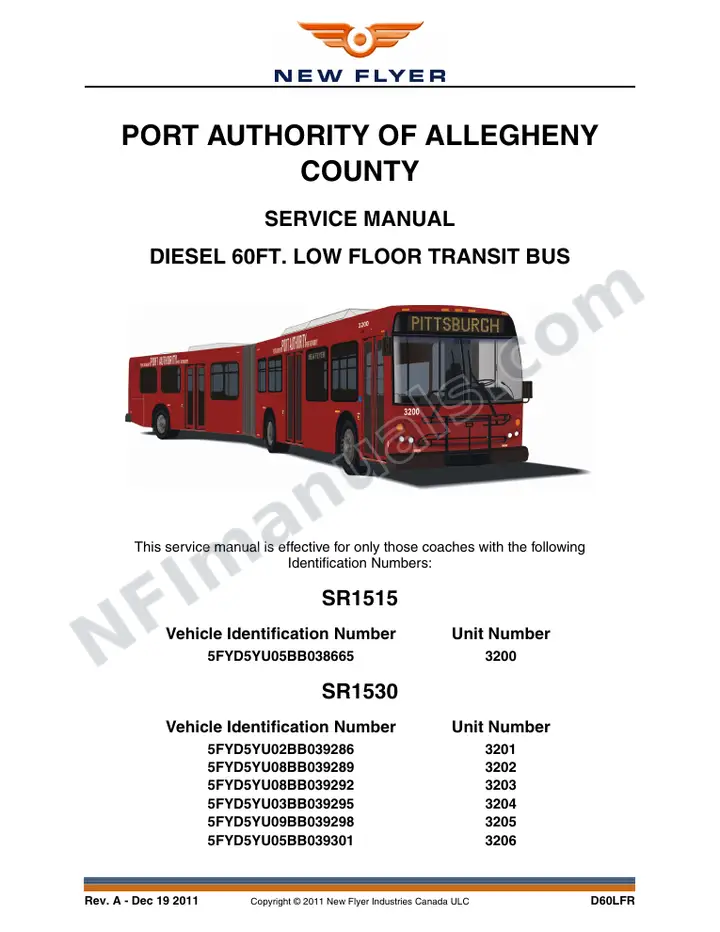 SR1515_1530 Service Manual, Port Authority of Allegheny County first-page preview