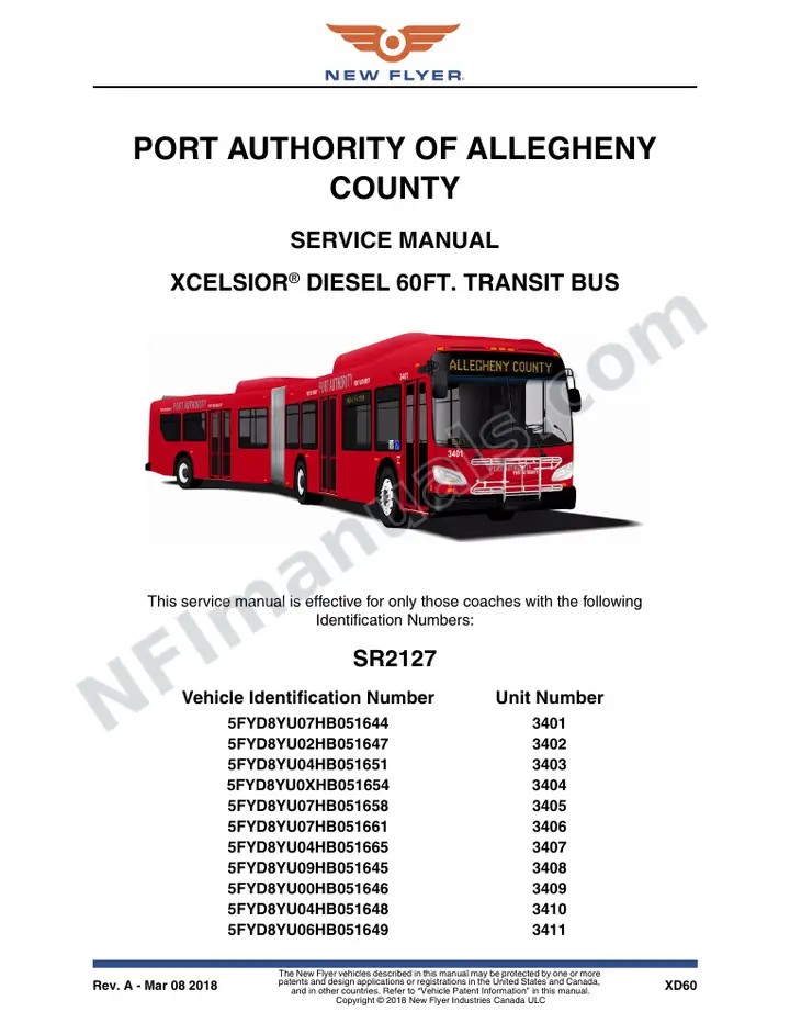 SR2127 Service Manual, Port Authority of Allegheny County first-page preview