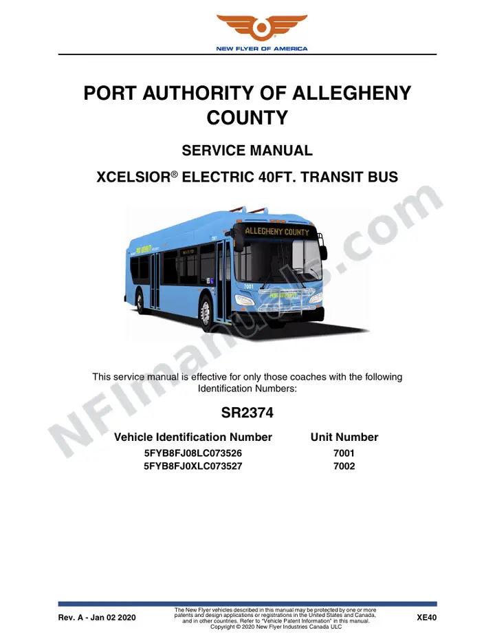 SR2374 Service Manual, Port Authority of Allegheny County first-page preview