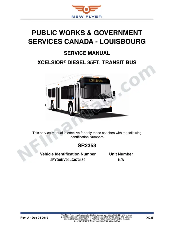 SR2353 Service Manual, Public Works and Government Services Canada - Louisbourg first-page preview