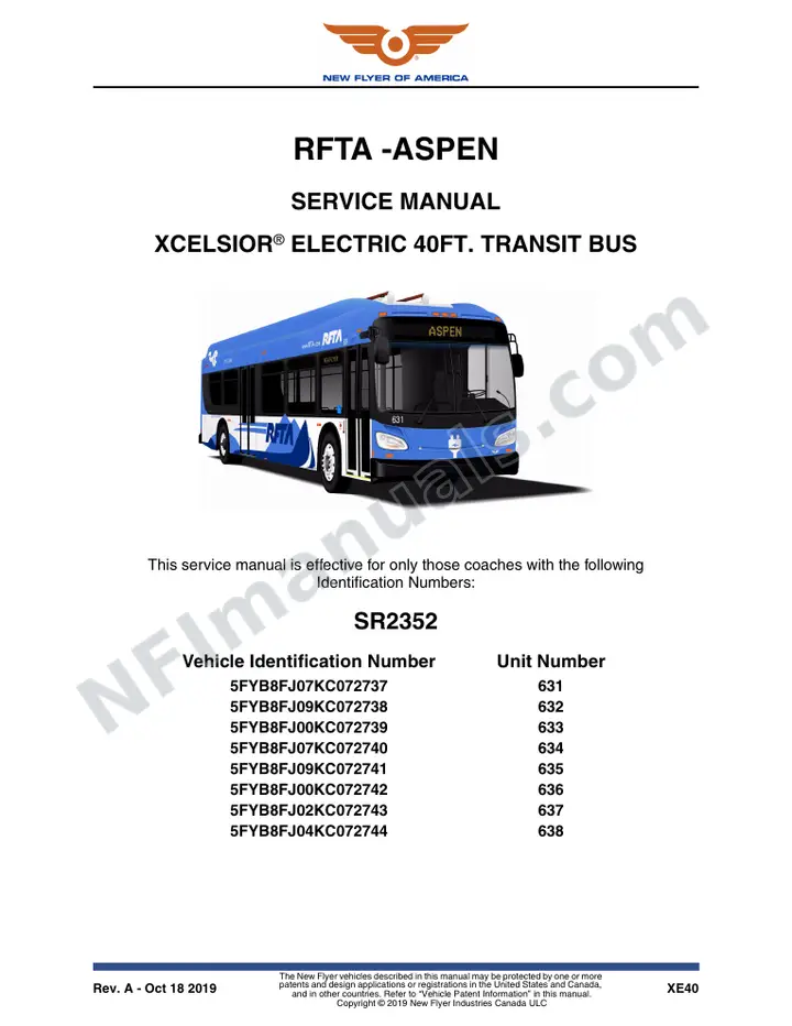 SR2352 Service Manual, RFTA - Aspen first-page preview