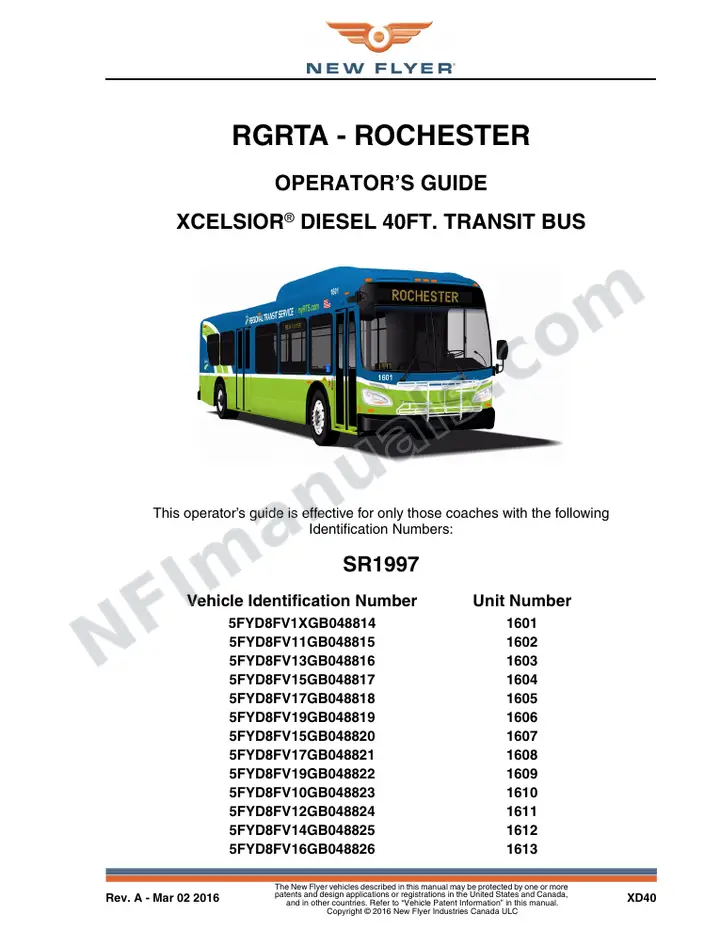 SR1997 Operator's Guide, RGRTA - Rochester first-page preview
