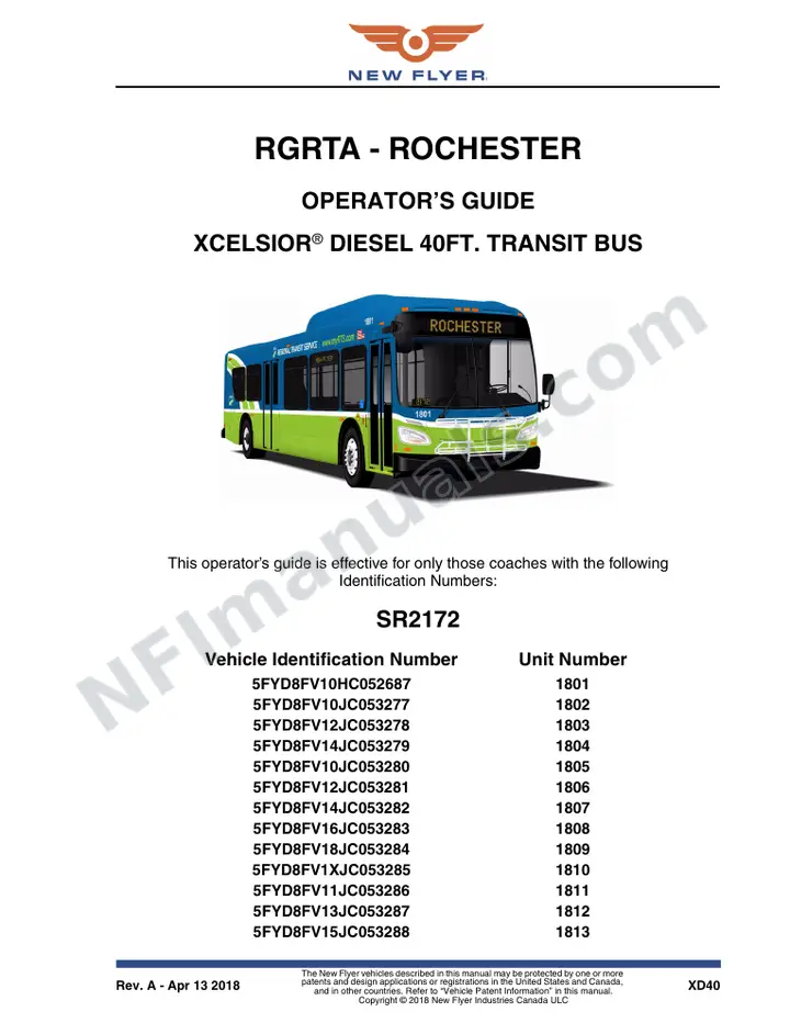 SR2172 Operator's Guide, RGRTA - Rochester first-page preview