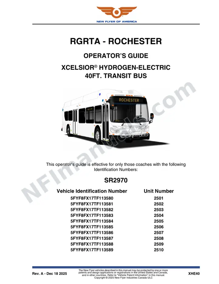 SR2970 Operator's Guide, RGRTA - Rochester first-page preview