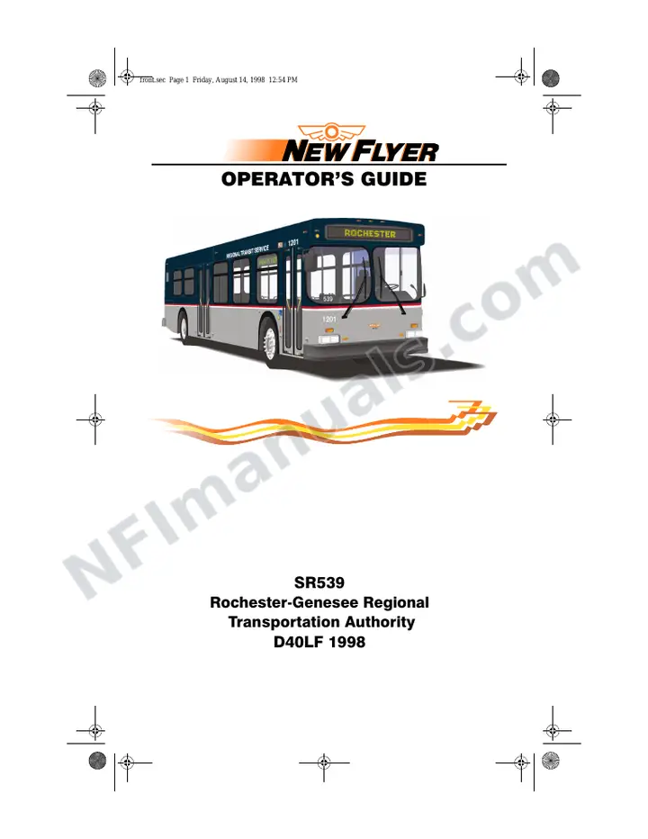New Flyer D40LF Manual Package - RGRTA - Rochester included manual preview