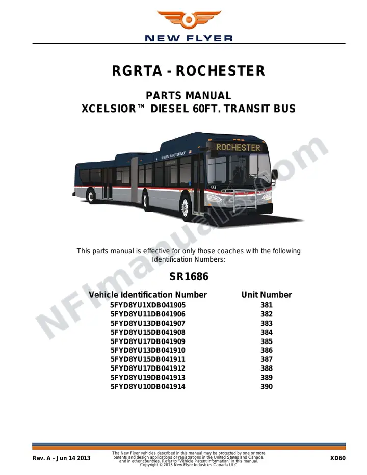 SR1686 Parts Manual, RGRTA - Rochester first-page preview