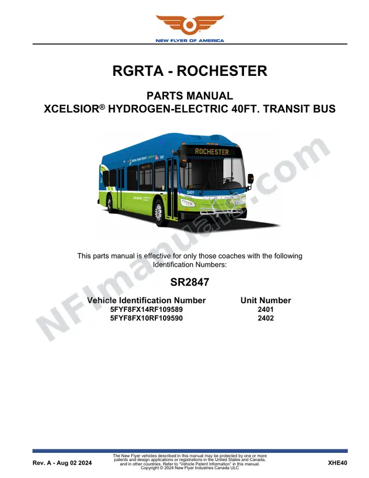 SR2847 Parts Manual, RGRTA - Rochester first-page preview