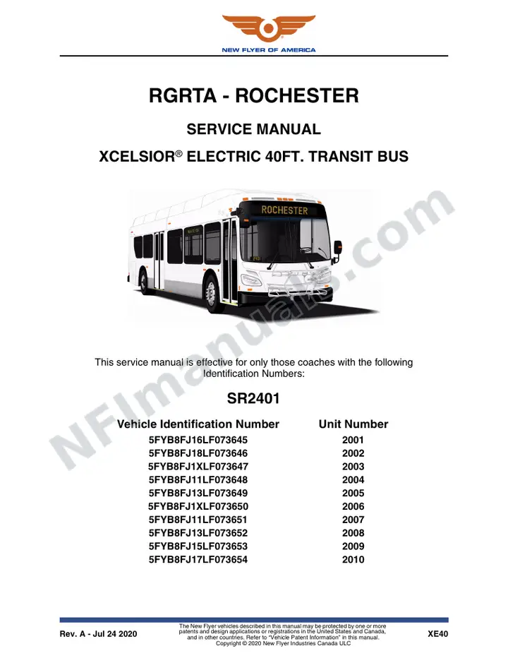 SR2401 Service Manual, RGRTA - Rochester first-page preview