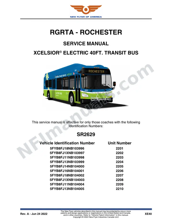 SR2629 Service Manual, RGRTA - Rochester first-page preview