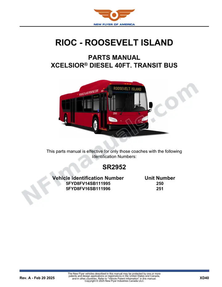 SR2952 Parts Manual, RIOC - Roosevelt Island first-page preview
