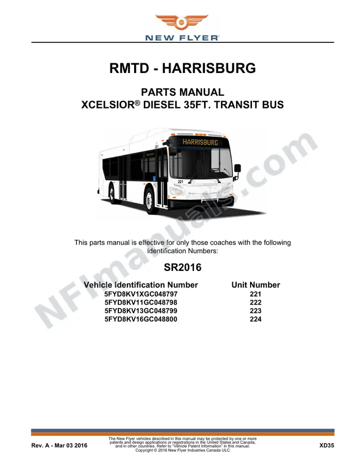 SR2016 Parts Manual, RMTD - Harrisburg first-page preview