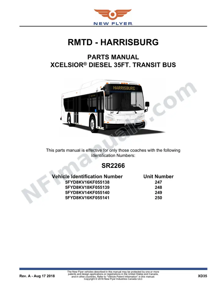 SR2266 Parts Manual, RMTD - Harrisburg first-page preview
