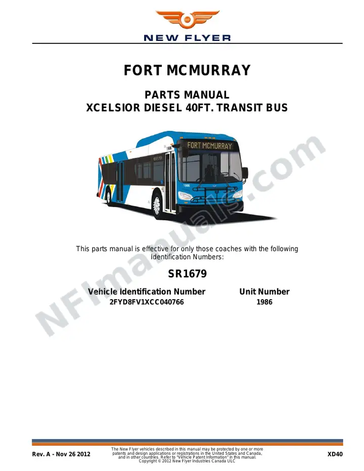 SR1679 Parts Manual, Fort McMurray first-page preview