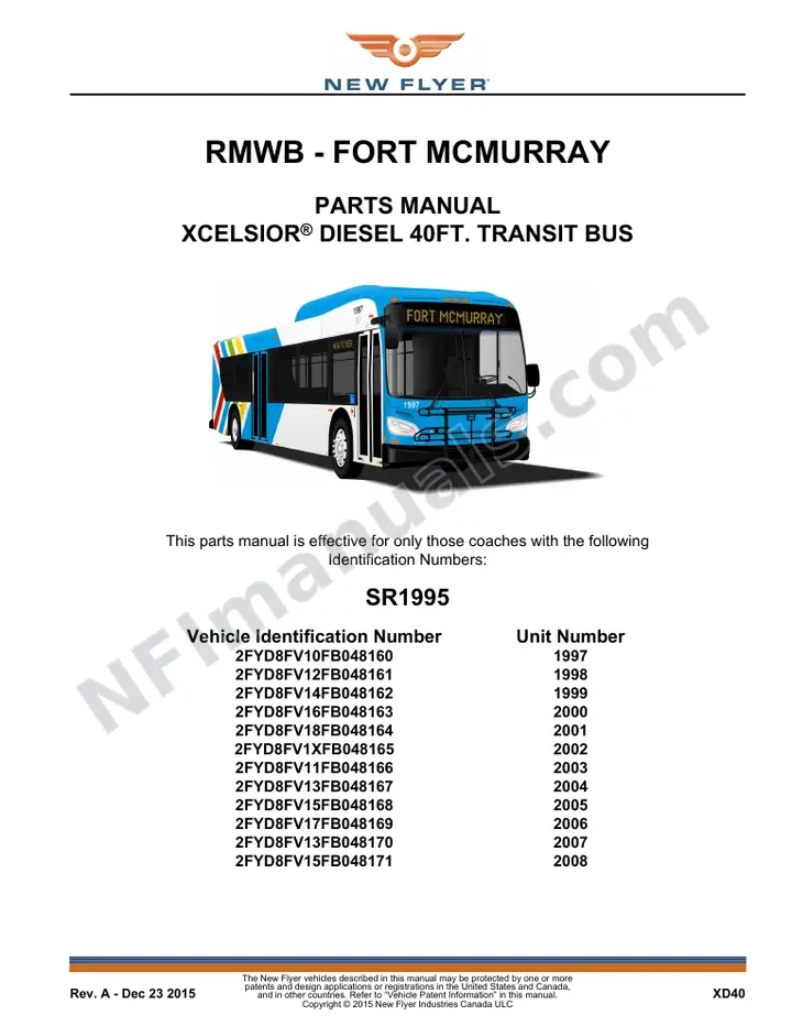 SR1995 Parts Manual, RMWB - Fort McMurray first-page preview