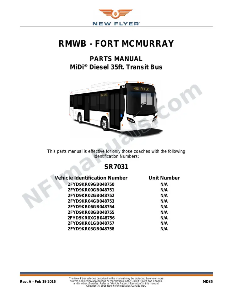 SR7031 Parts Manual, RMWB - Fort Mcmurray first-page preview
