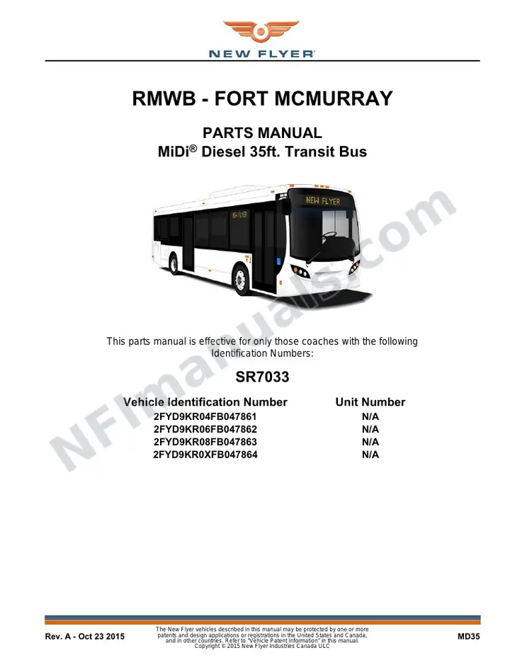 SR7033 Parts Manual, RMWB - Fort McMurray first-page preview