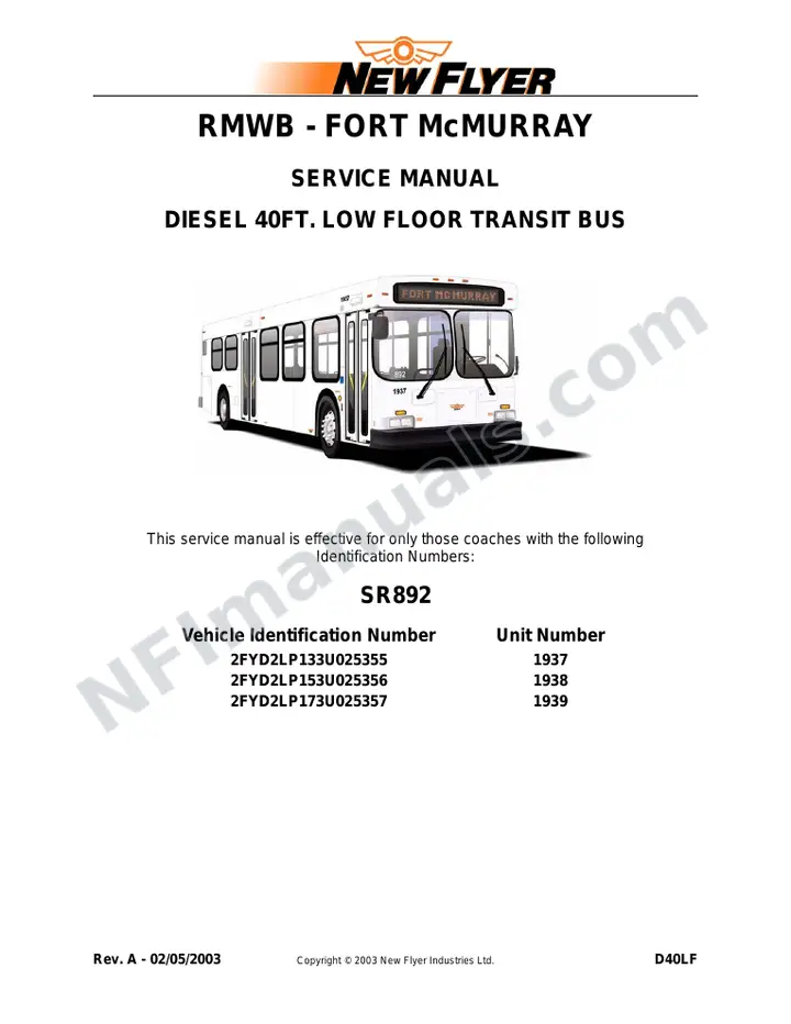 SR892 Service Manual, RMWB - Fort McMurray first-page preview