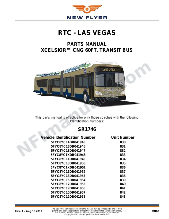 SR1746 Parts Manual, RTC - Las Vegas first-page preview