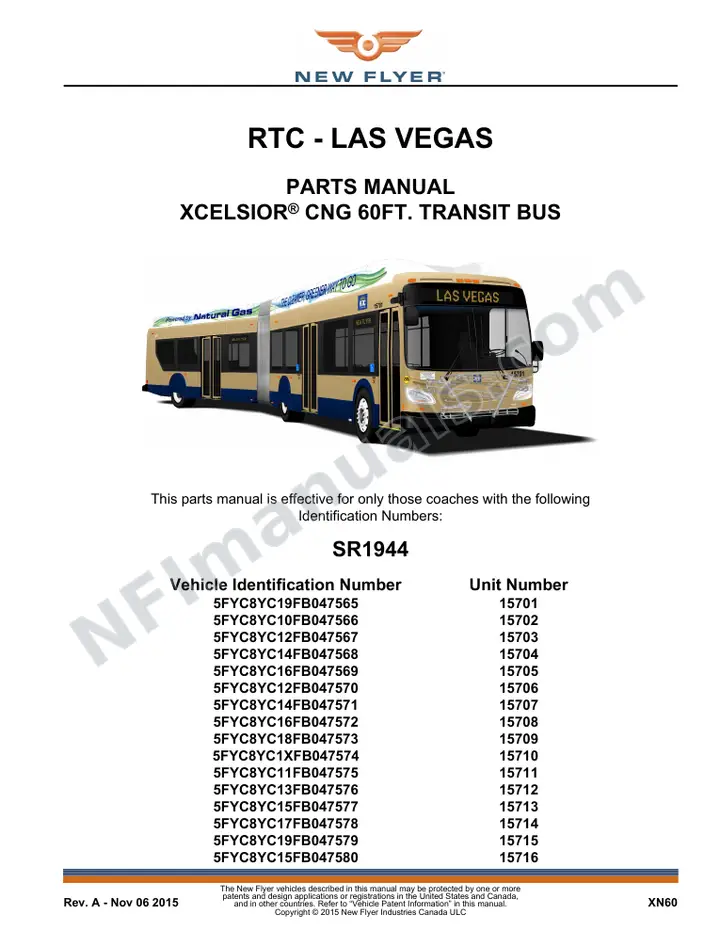 SR1944 Parts Manual, RTC - Las Vegas first-page preview