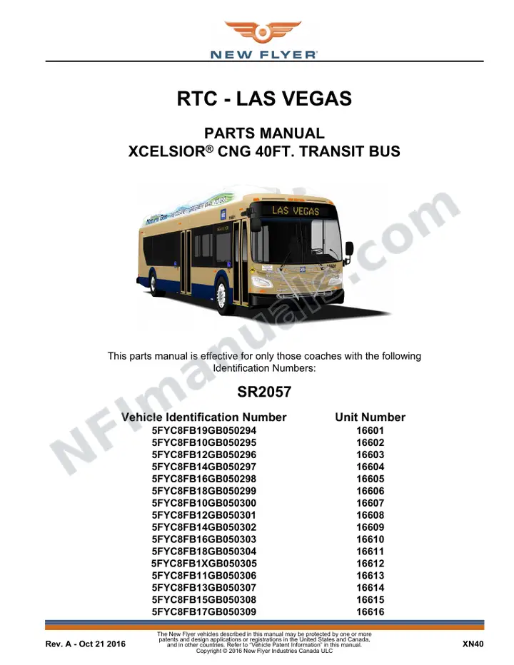 SR2057 Parts Manual, RTC - Las Vegas first-page preview