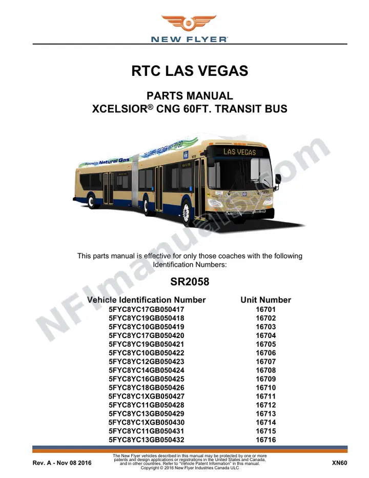 SR2058 Parts Manual, RTC Las Vegas first-page preview