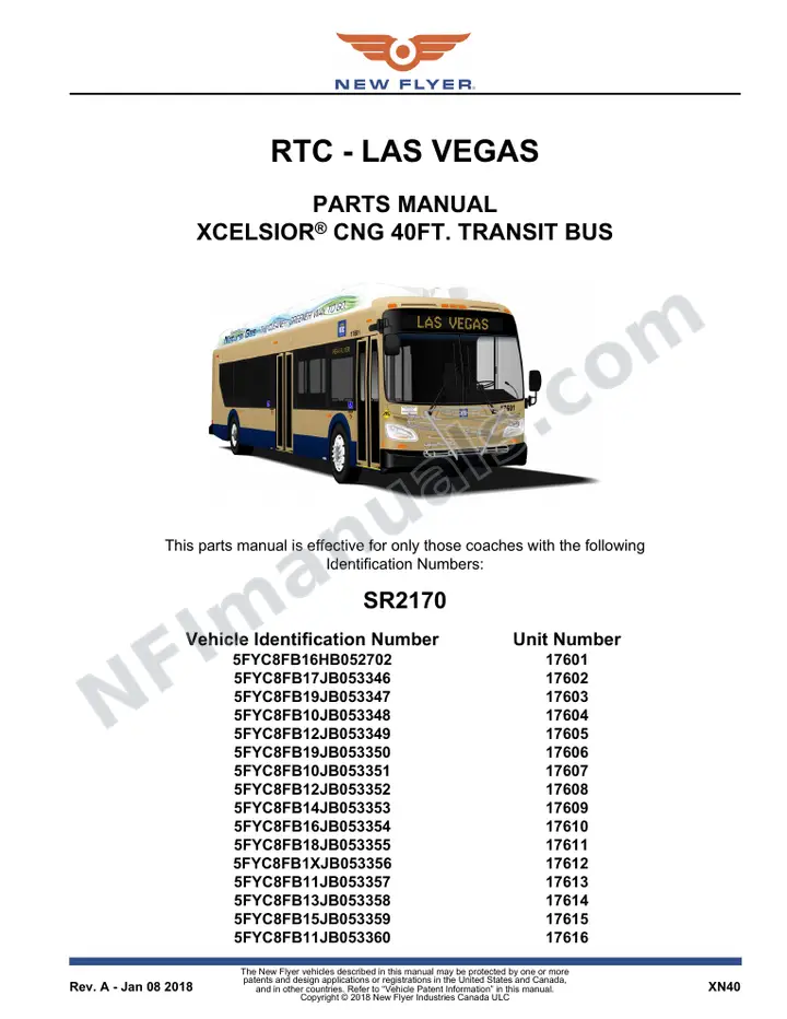 SR2170 Parts Manual, RTC - Las Vegas first-page preview