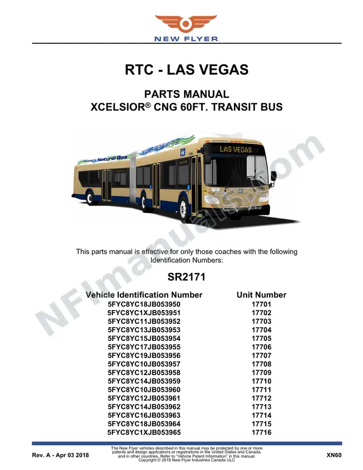 SR2171 Parts Manual, RTC - Las Vegas first-page preview