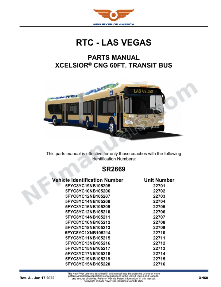 SR2669 Parts Manual, RTC - Las Vegas first-page preview