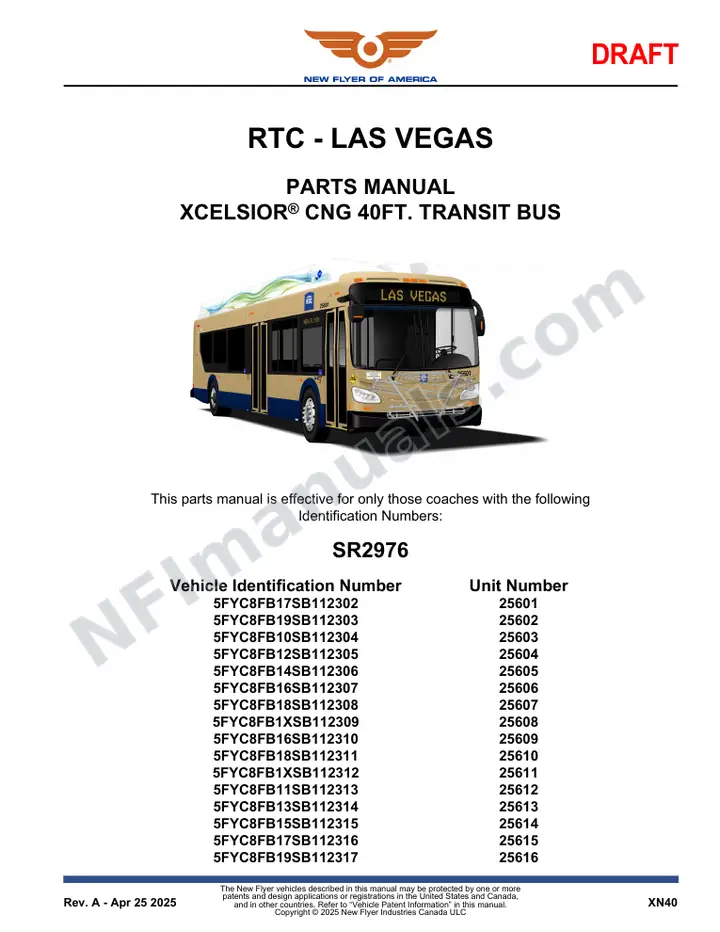 SR2976 Parts Manual, RTC - Las Vegas first-page preview